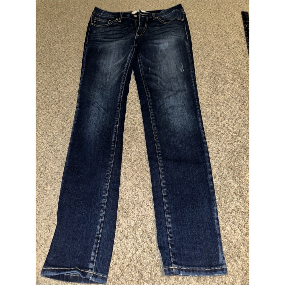 KanCan Jeans Womens  Estillo Size 9/29 Mid Rise Skinny Denim  Stretch. Whiskerin